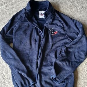 Official NFL - Houston Texans Navy Full-Zip Jacket Fleece Sweater Size Med Navy